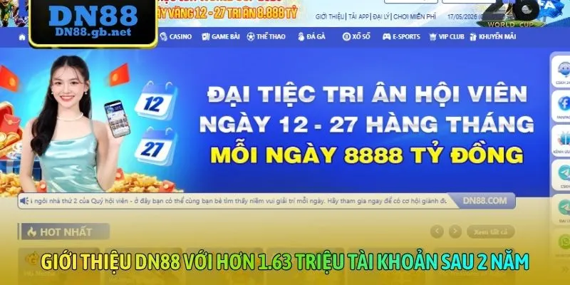 Giới thiệu DN88 với hơn 1.63 triệu tài khoản sau 2 năm